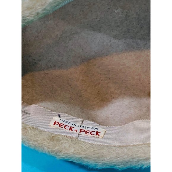Vintage 1950s Faux Fur Beret Peck & Peck Round Hat - Picture 10 of 10